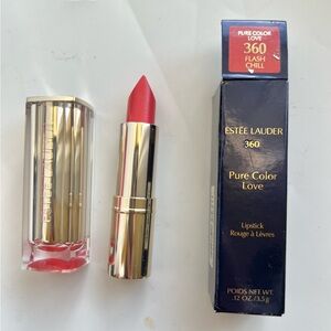 Estee Lauder Pure Color Love Lipstick~ 360 Flash Chill New In Box(boxnot perfect